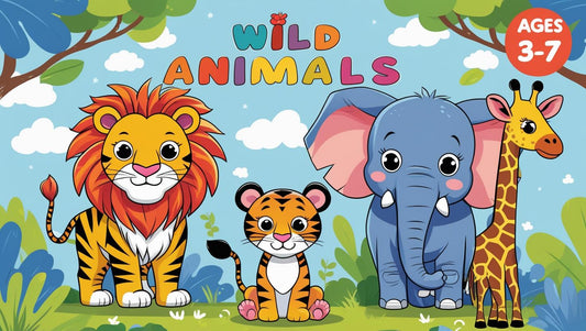 Wild Animals Coloring Template – Printable Educational Activity for Kids